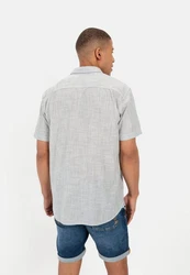 camel active Kurzarmhemd mit Button-Down Hellgrau/Hellblau/Blau/Grau