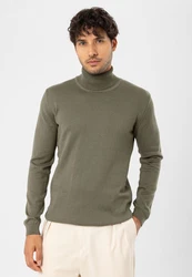 Dandalo Sweatshirt Roll Neck Jumper Dunkelgrün/Khaki