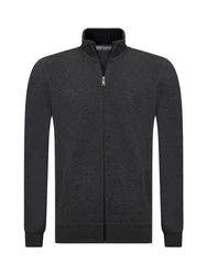 Jacey Quinn Sweatshirt 2 Pocket Full Zip Dunkelgrau/Dunkelblau/Grau