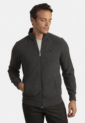 Jacey Quinn Sweatshirt 2 Pocket Full Zip Dunkelgrau/Dunkelblau/Grau