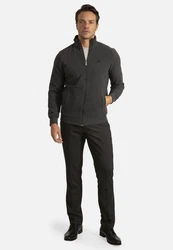 Jacey Quinn Sweatshirt 2 Pocket Full Zip Dunkelgrau/Dunkelblau/Grau