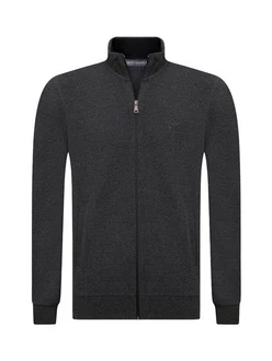 Jacey Quinn Sweatshirt 2 Pocket Full Zip Dunkelgrau/Dunkelblau/Grau