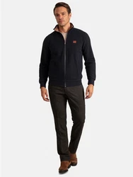 Jacey Quinn Sweatshirt 2 Pocket Full Zip Dunkelblau/Hellblau