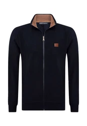 Jacey Quinn Sweatshirt 2 Pocket Full Zip Dunkelblau/Hellblau