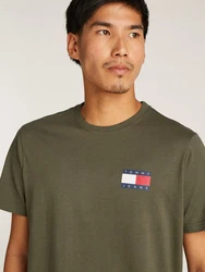 Tommy Jeans T-Shirt 'ESSENTIAL' Dunkelgrün/Khaki