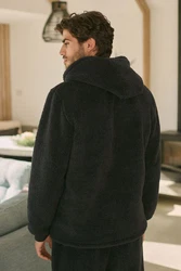 Next Kapuzenfleecejacke Kapuzensweatshirt Schwarz/Dunkelgrau