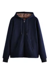 Next Kapuzenfleecejacke mit Borgfutter Dunkelblau/Blau