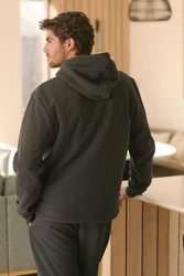 Next Kapuzenfleecejacke mit Borgfutter Schwarz/Dunkelgrau