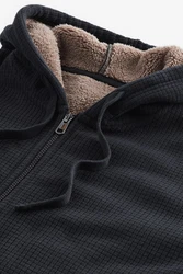 Next Kapuzenfleecejacke mit Borgfutter Schwarz/Dunkelgrau