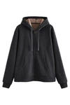Next Kapuzenfleecejacke mit Borgfutter Schwarz/Dunkelgrau