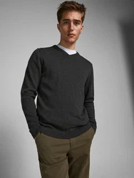 JACK & JONES Pullover Dunkelgrau Melange