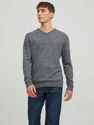 JACK & JONES Pullover Dunkelblau/Grau/Dunkelgrau
