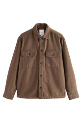 Next Blusenjacke Hemdjacke mit zwei Taschen Braun/Beige/Khaki