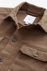 Next Blusenjacke Hemdjacke mit zwei Taschen Braun/Beige/Khaki
