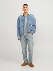 Jack & Jones T-Shirt JJEORGANIC BASIC TEE SS O-NECK (1-tlg) Grau/Hellgrau