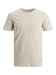 Jack & Jones T-Shirt JJEORGANIC BASIC TEE SS O-NECK (1-tlg) Khaki/Beige/Weiß