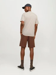 Jack & Jones T-Shirt JJEORGANIC BASIC TEE SS O-NECK (1-tlg) Khaki/Beige/Weiß
