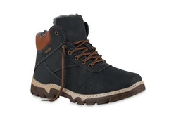 VAN HILL Winterboots Schuhe (841505) Dunkelblau/Schwarz/Hellblau/Blau/Braun