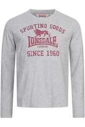 Lonsdale Langarmshirt Auldearn Herren Rot/Dunkelrot/Grau/Gold
