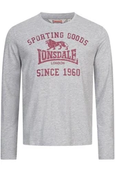 Lonsdale Langarmshirt Auldearn Herren Rot/Dunkelrot/Grau/Gold