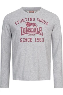 Lonsdale Langarmshirt Auldearn Herren Rot/Dunkelrot/Grau/Gold
