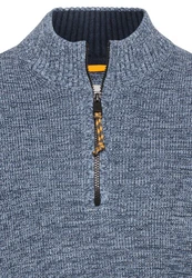 camel active Troyer Strickpullover Dunkelblau/Grau/Blau