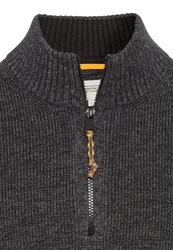 camel active Troyer Strickpullover Dunkelgrau/Grau/Hellgrau