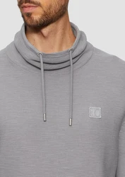 s.Oliver Strickpullover mit Schalkragen Grau/Hellgrau