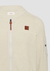 s.Oliver Strickjacke mit Bomber-Kragen Khaki/Beige
