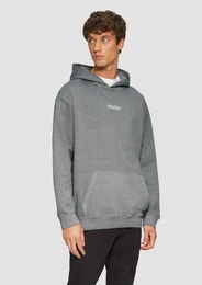Sweatshirt Hoodie mit Flammgarn-Struktur im Relaxed Fit Artwork