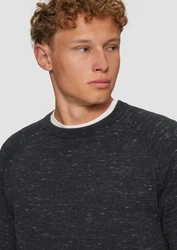 QS Strickpullover aus Melangegarn Dunkelgrau/Dunkelblau/Grau