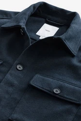 Next Blusenjacke Hemdjacke mit zwei Taschen Hellblau/Dunkelblau/Blau