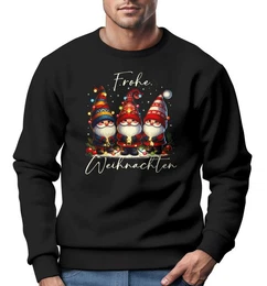 Sweatshirt Sweatshirt Herren Weihnachtspullover Wichtel Aufdruck Frohe