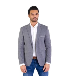 Denim Distriqt Sportliches Herren Slim Fit Jersey Sakko Grau