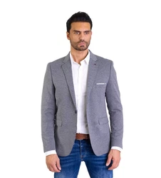 Denim Distriqt Sportliches Herren Slim Fit Jersey Sakko Grau