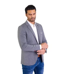 Denim Distriqt Sportliches Herren Slim Fit Jersey Sakko Grau