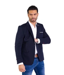 Denim Distriqt Sportliches Herren Slim Fit Jersey Sakko Navy
