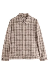 Sakko EDIT karierte Boucle-Jacke (1-tlg)