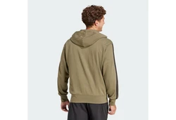 adidas Sportswear Hoodie Essentials 3-Streifen French Terry Kapuzenjacke Dunkelgrün/Khaki/Beige