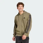 adidas Sportswear Hoodie Essentials 3-Streifen French Terry Kapuzenjacke Dunkelgrün/Khaki/Beige