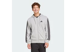adidas Sportswear Hoodie Essentials 3-Streifen French Terry Kapuzenjacke Hellgrau/Grau