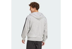 adidas Sportswear Hoodie Essentials 3-Streifen French Terry Kapuzenjacke Hellgrau/Grau