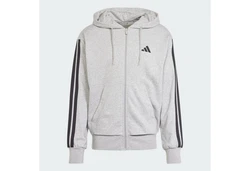 adidas Sportswear Hoodie Essentials 3-Streifen French Terry Kapuzenjacke Hellgrau/Grau