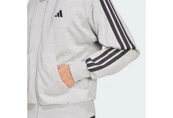 adidas Sportswear Hoodie Essentials 3-Streifen French Terry Kapuzenjacke Hellgrau/Grau