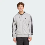 adidas Sportswear Hoodie Essentials 3-Streifen French Terry Kapuzenjacke Hellgrau/Grau