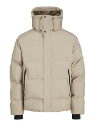 Jack & Jones JcoAlpha Puffer mit Kapuze Langarmhemd und Steppjacke Beige/Khaki