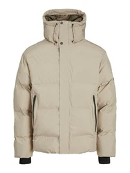 Jack & Jones JcoAlpha Puffer mit Kapuze Langarmhemd und Steppjacke Beige/Khaki