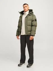Jack & Jones JcoAlpha Puffer mit Kapuze Langarmhemd und Steppjacke 