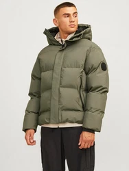Jack & Jones JcoAlpha Puffer mit Kapuze Langarmhemd und Steppjacke 