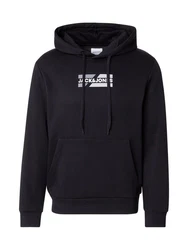 Jack & Jones Hoodie JJECORP GRAPHIC SWEAT HOOD Schwarz